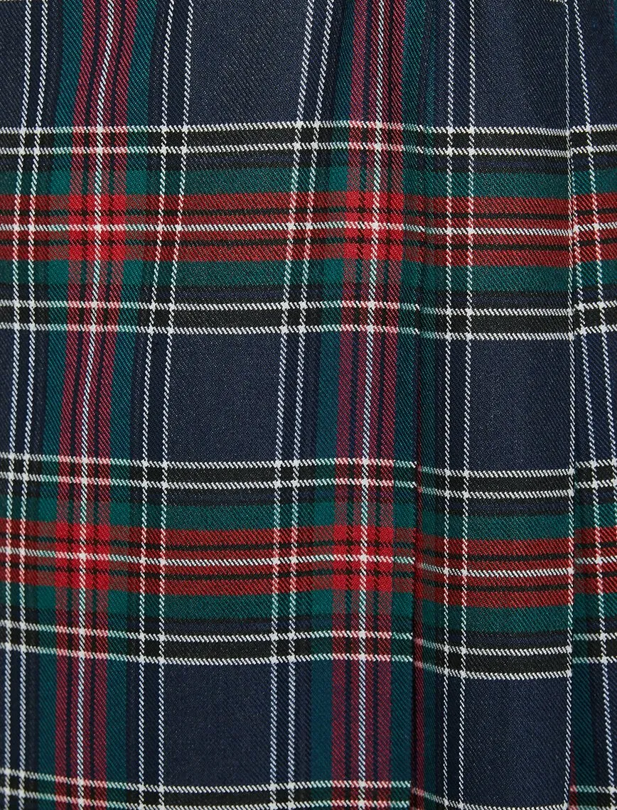12142 Red Check Midi Skirt