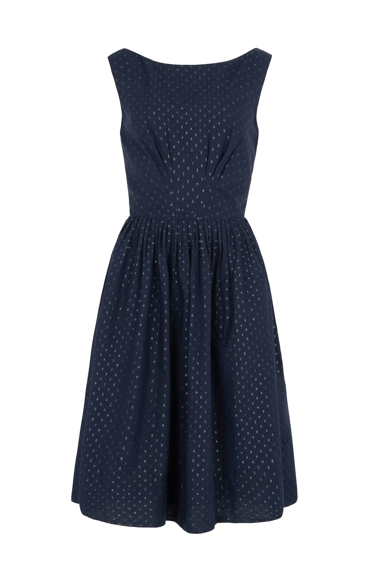 Abigail Navy Sparkle Spot Dress Long