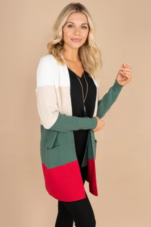 Above All Else Ivory White Colorblock Cardigan