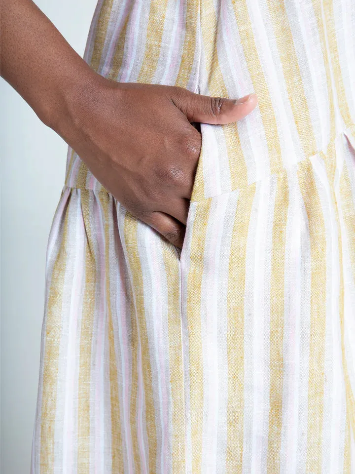 Alana Hemp Stripe Midi Dress - Multi