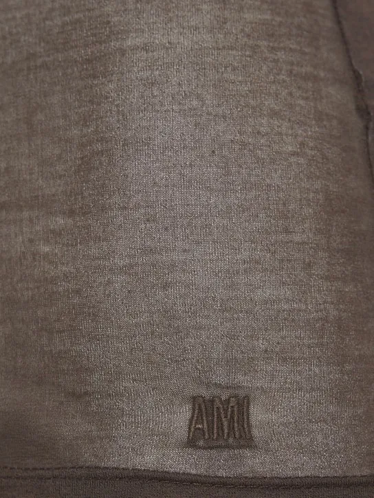 AMI Paris   Sheer cotton blend tank top 