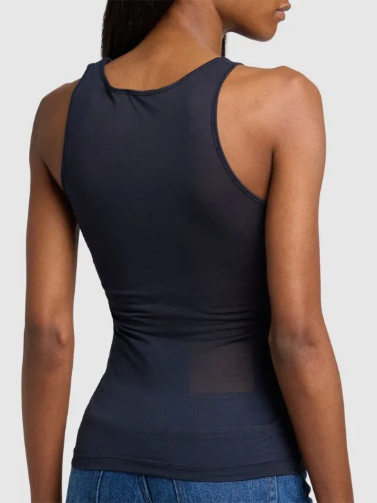 AMI Paris   Sheer cotton blend tank top 
