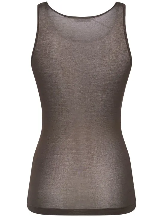AMI Paris   Sheer cotton blend tank top 