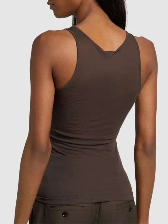 AMI Paris   Sheer cotton blend tank top 