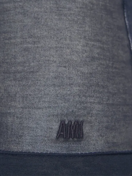 AMI Paris   Sheer cotton blend tank top 