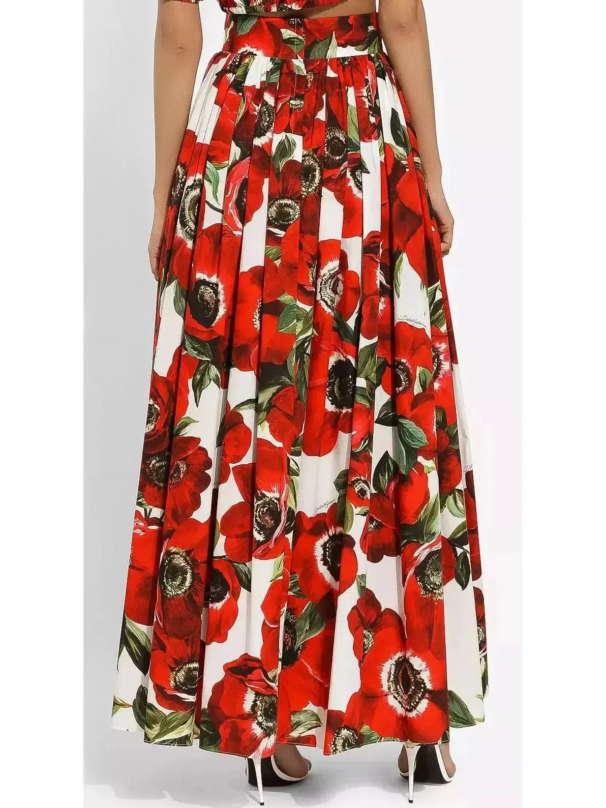 Anemone Printed Cotton Shirt and Maxi Skirt Set