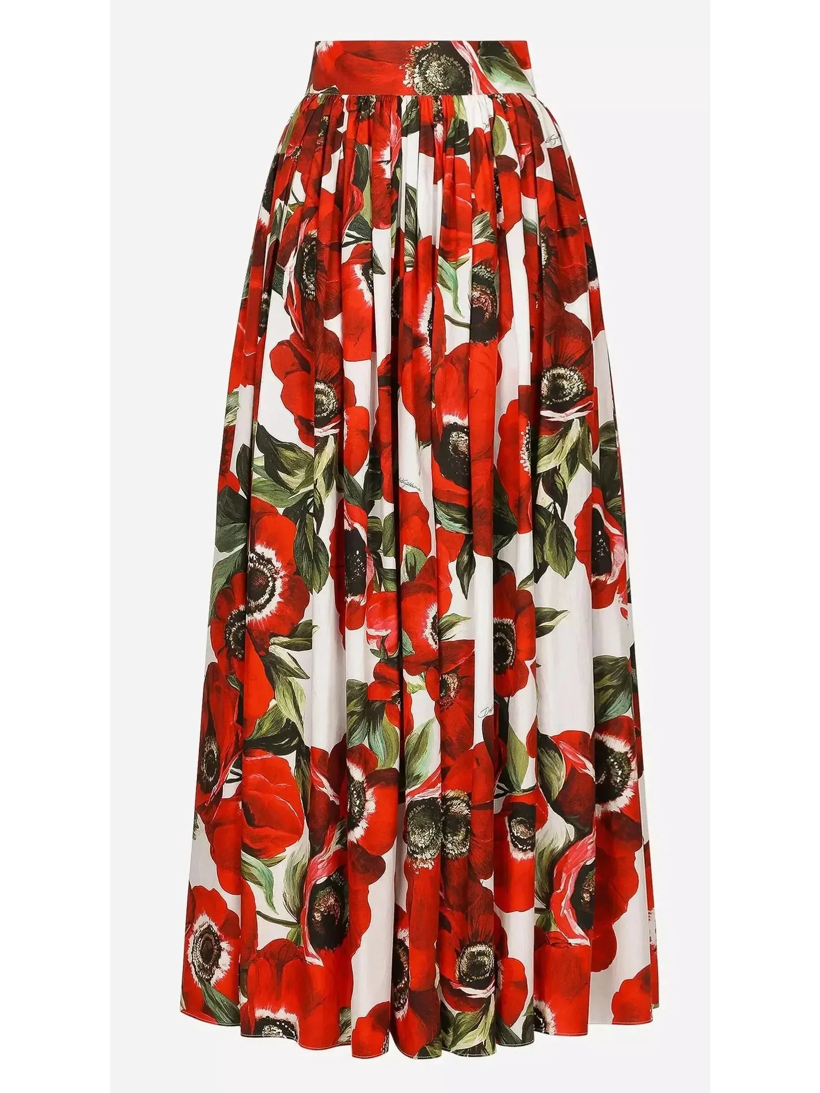 Anemone Printed Cotton Shirt and Maxi Skirt Set