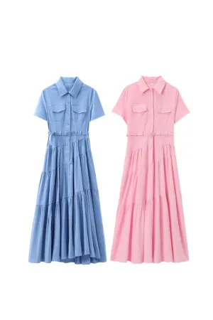 'Anna' Shirt-Style Dress（2 Color)