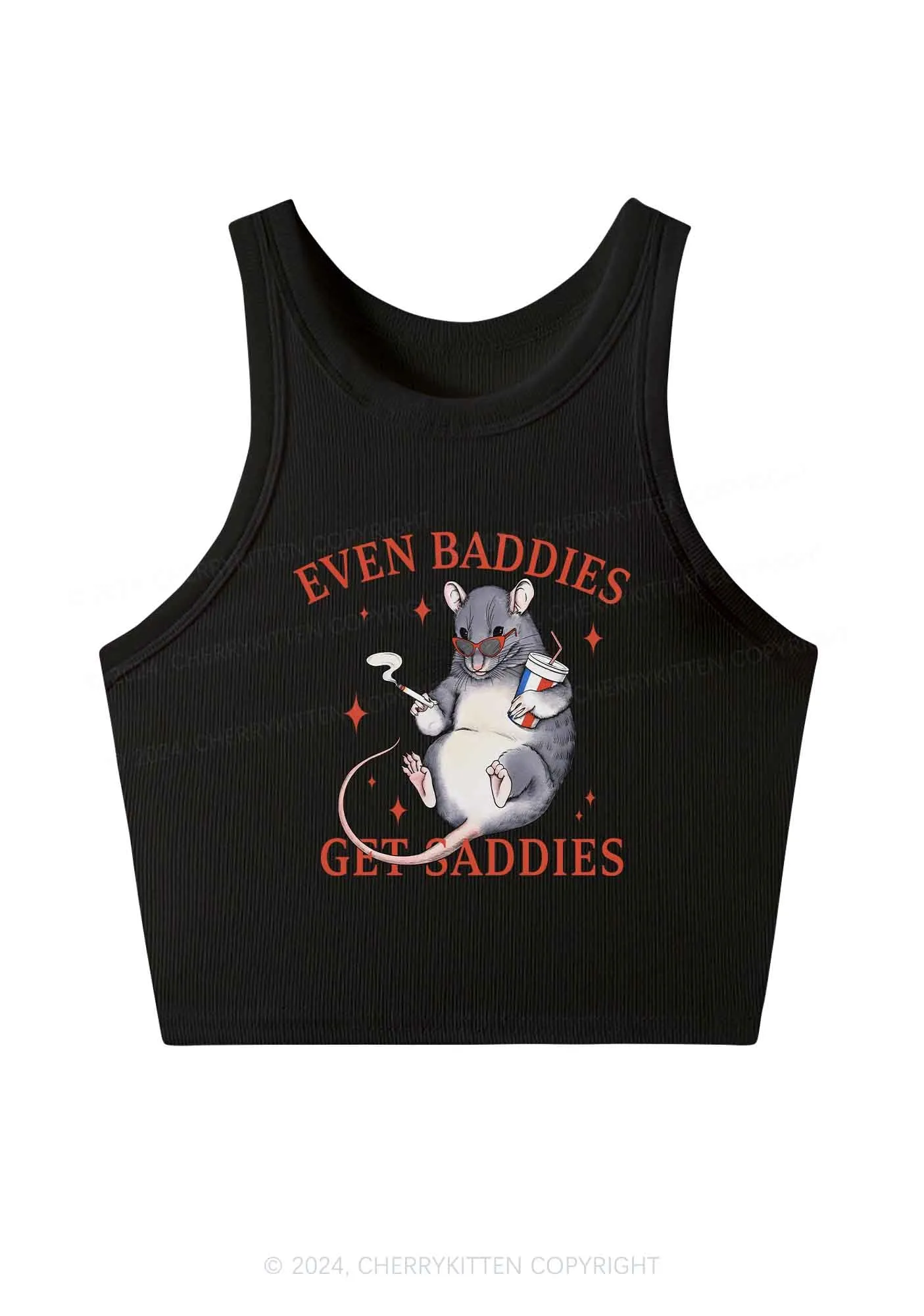 Baddies Rat Y2K Crop Tank Top Cherrykitten