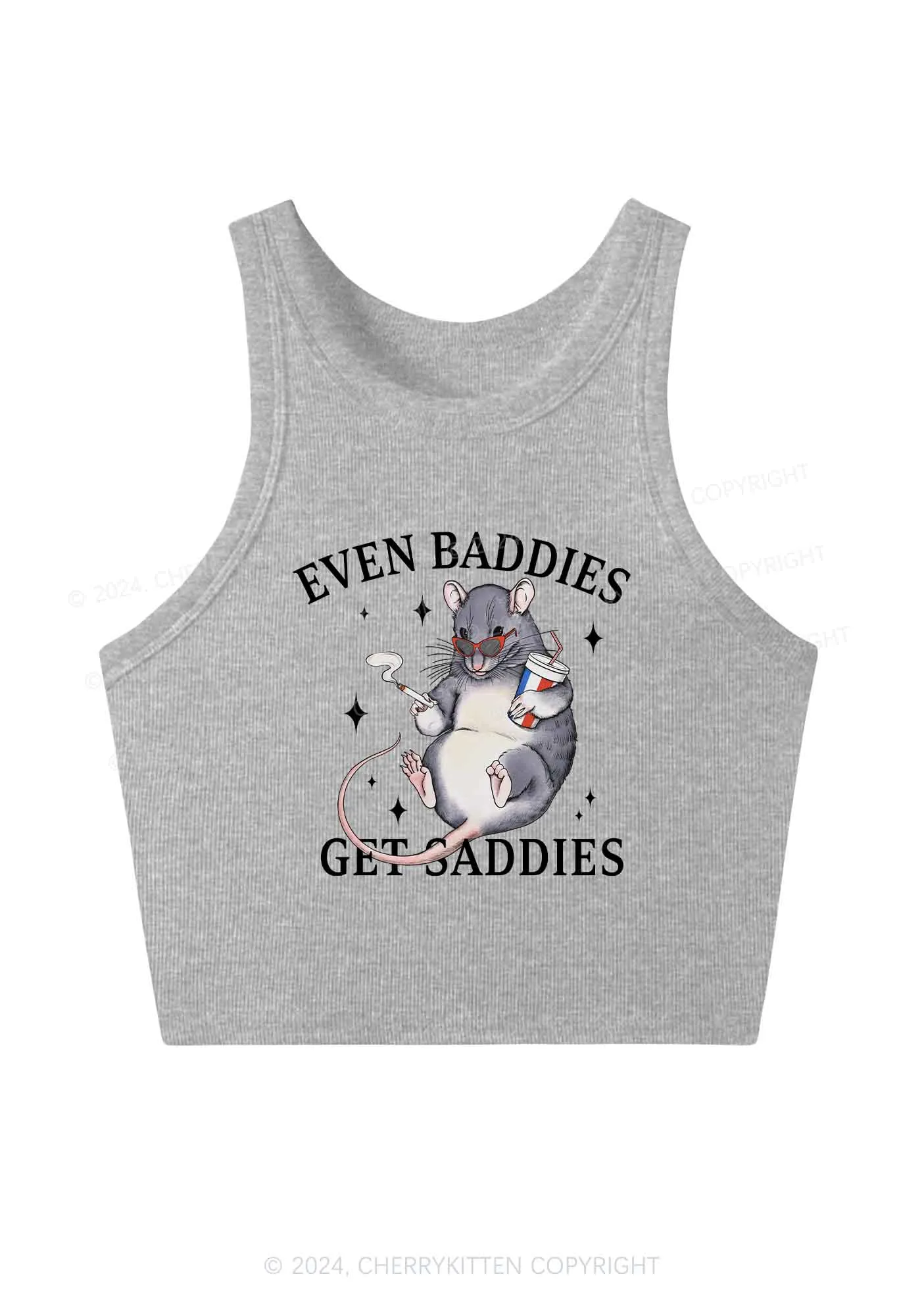 Baddies Rat Y2K Crop Tank Top Cherrykitten
