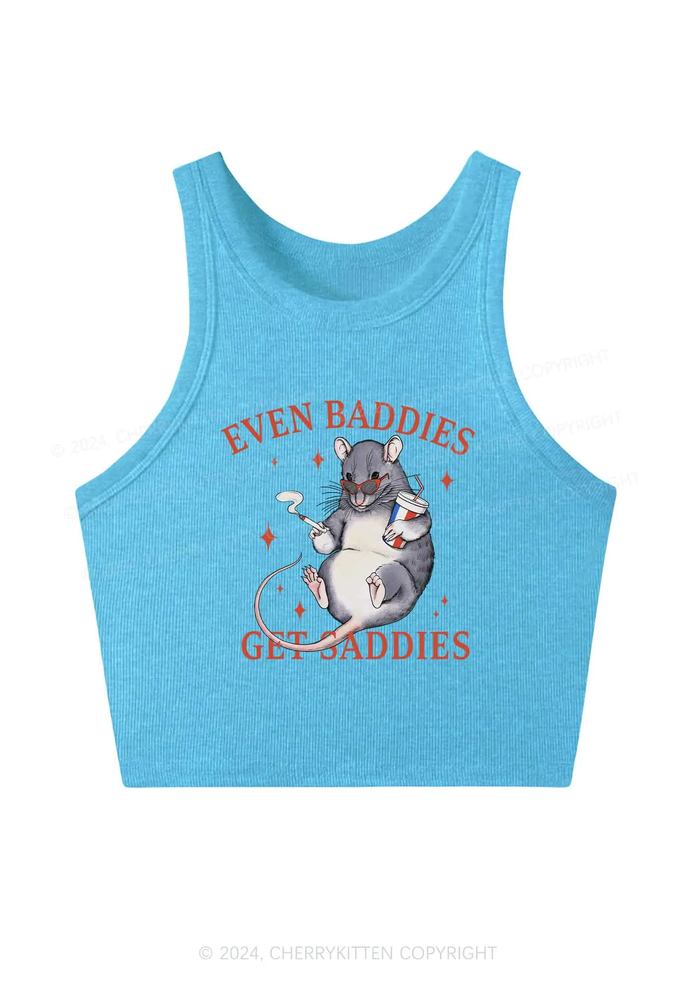 Baddies Rat Y2K Crop Tank Top Cherrykitten