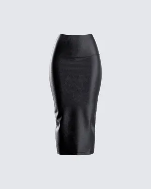 Badu Black Vegan Leather Skirt
