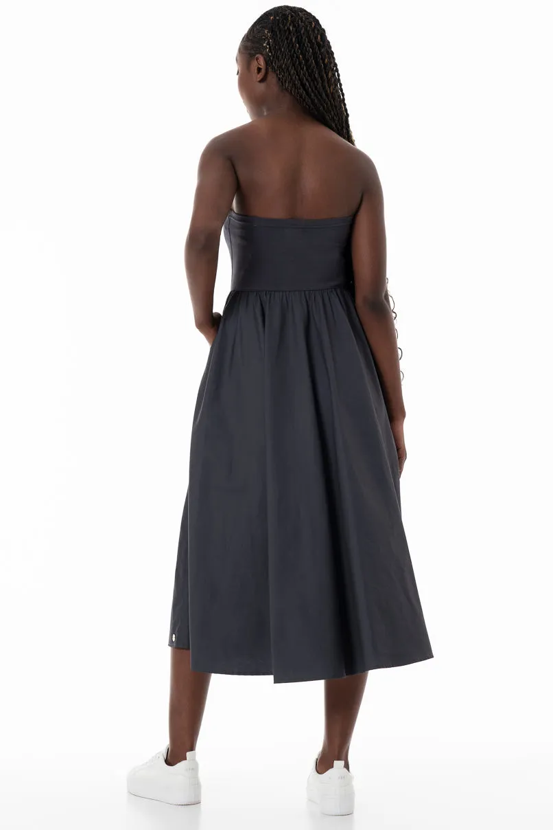 Bandeau Midi Dress _ 153905 _ Charcoal