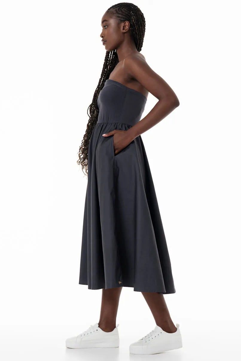Bandeau Midi Dress _ 153905 _ Charcoal