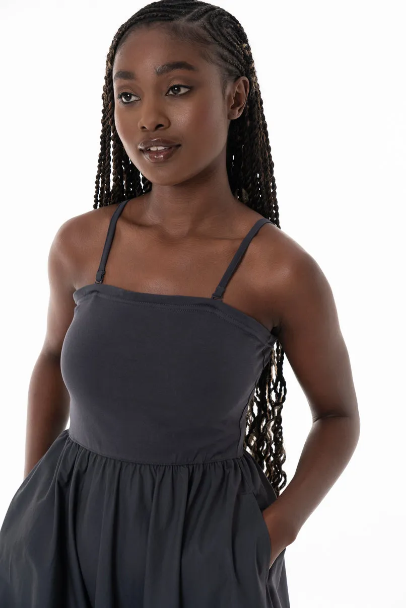 Bandeau Midi Dress _ 153905 _ Charcoal