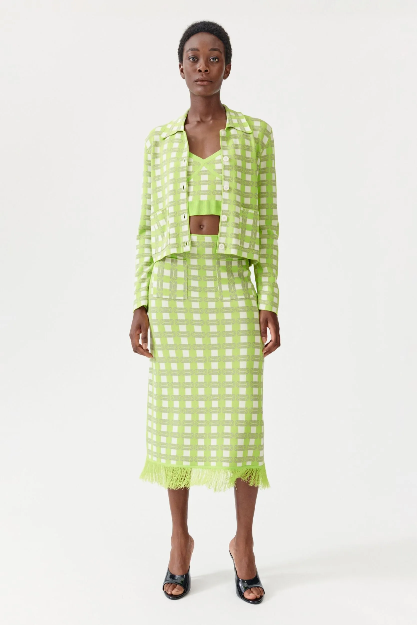 Baum Und Pferdgarten Callis Skirt Lime Green Check