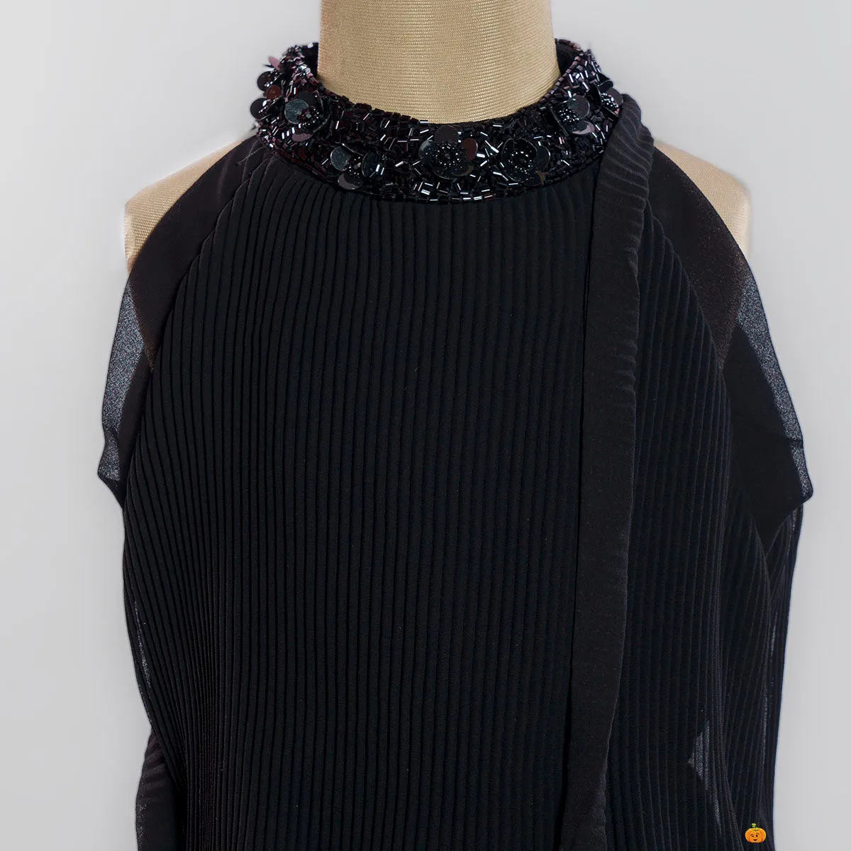 Black & Wine Midi for Girls with Sling Bag