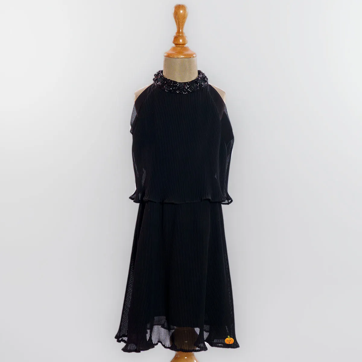 Black & Wine Midi for Girls with Sling Bag