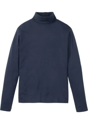 Bpc Bonprix Collection Long Sleeve Shirt with Turtleneck, Blue