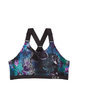 Brenta Sports Bra | Charcoal Grey / Forest Green