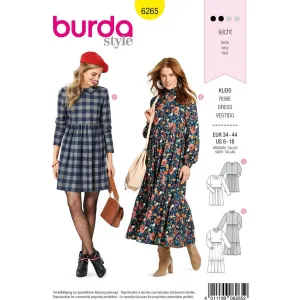 Burda Style Pattern B6265 Misses' Dresses Short or Midi Length with Tiered Skirt