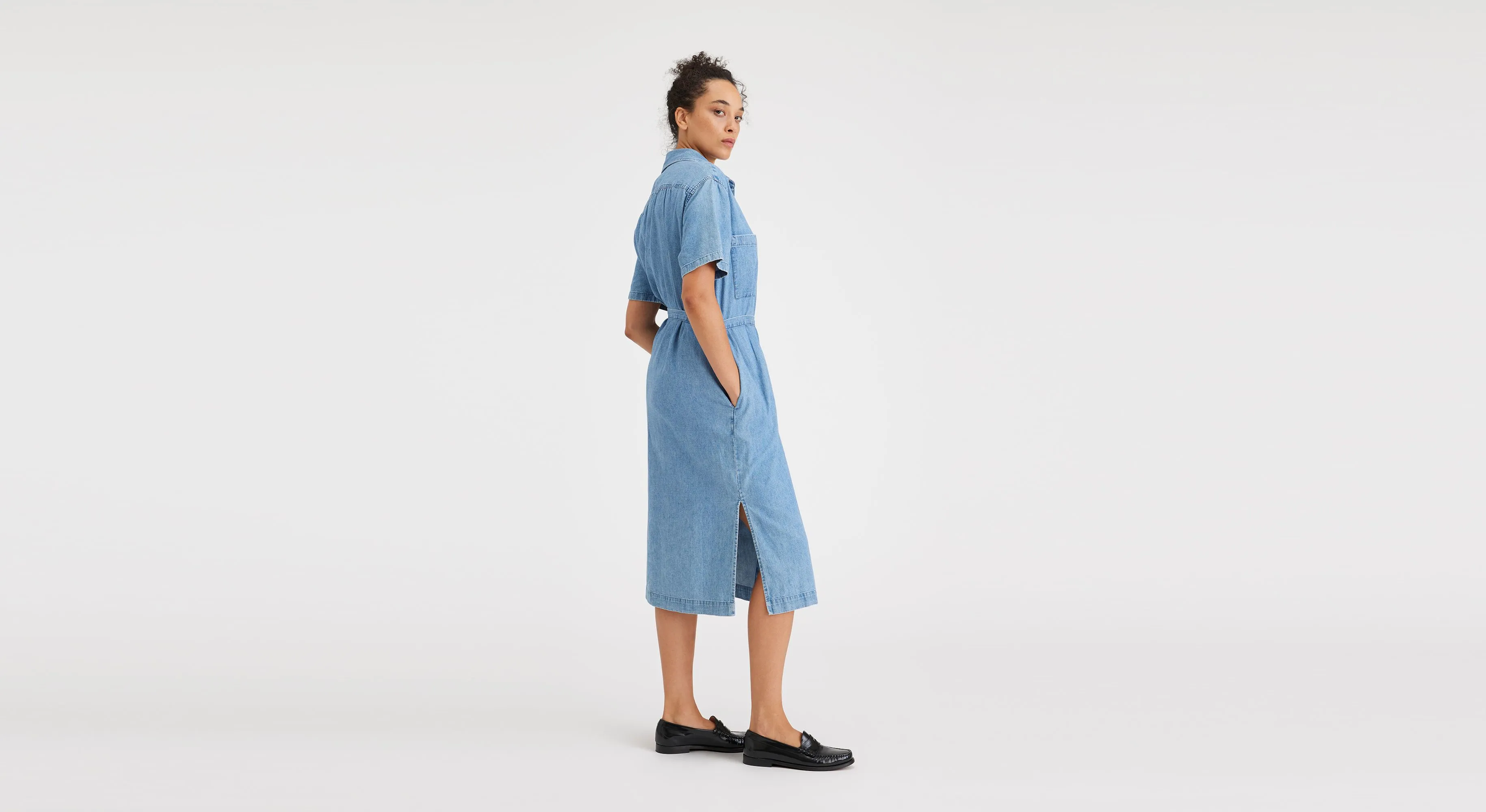 Buttoned Midi Dress