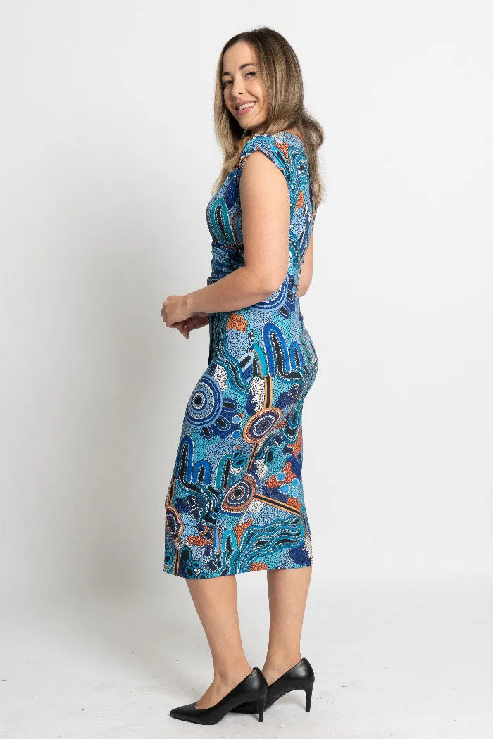 Calm Place V Neck Women's Midi Dress