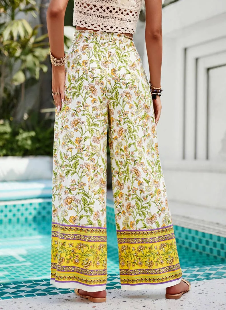 CASUAL PRINT SPANDEX WIDE-LEG PANTS_CWBLP0707