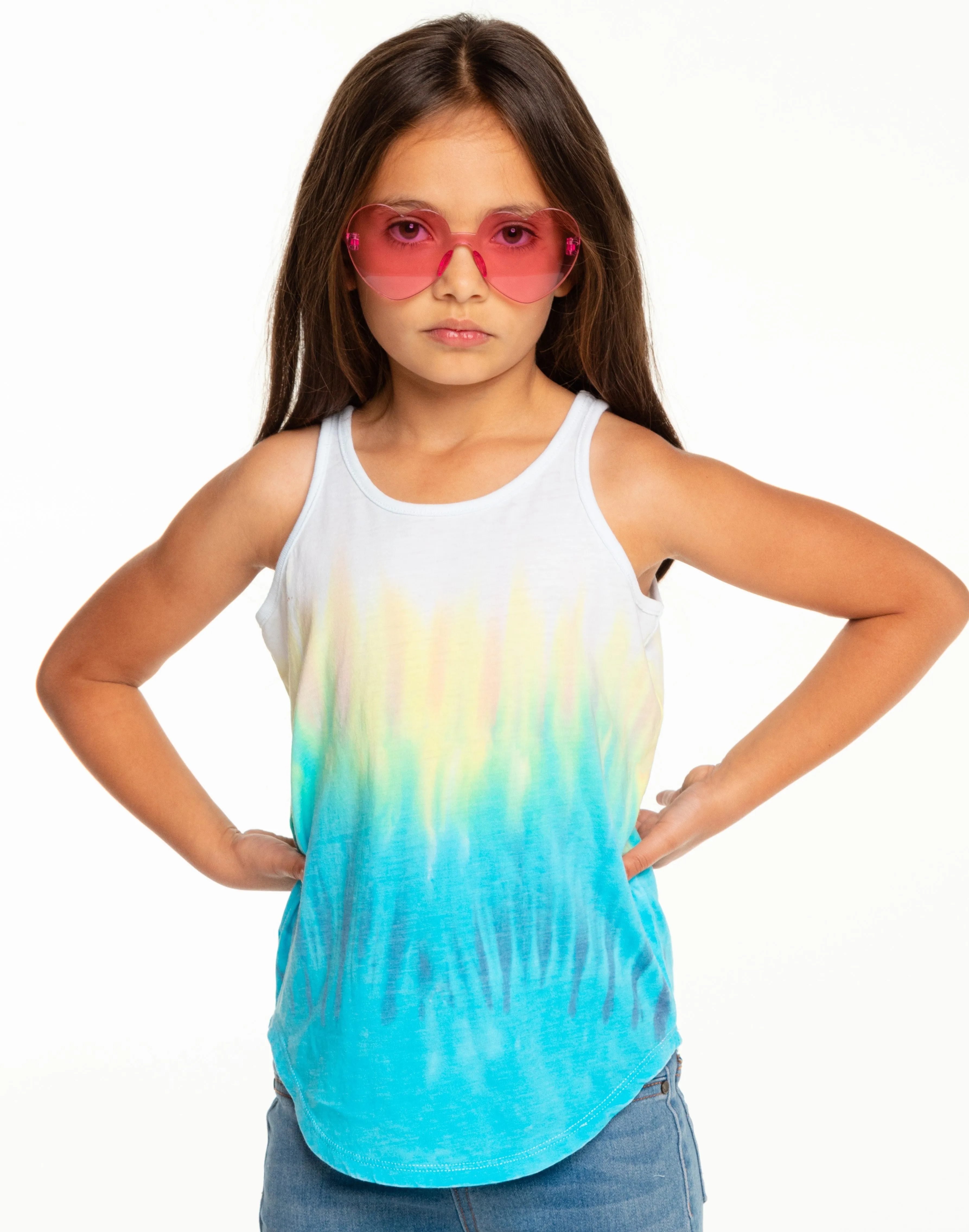Chaser Tie Dye Recycled Vintage Jersey Scoop Back Shirttail Tank