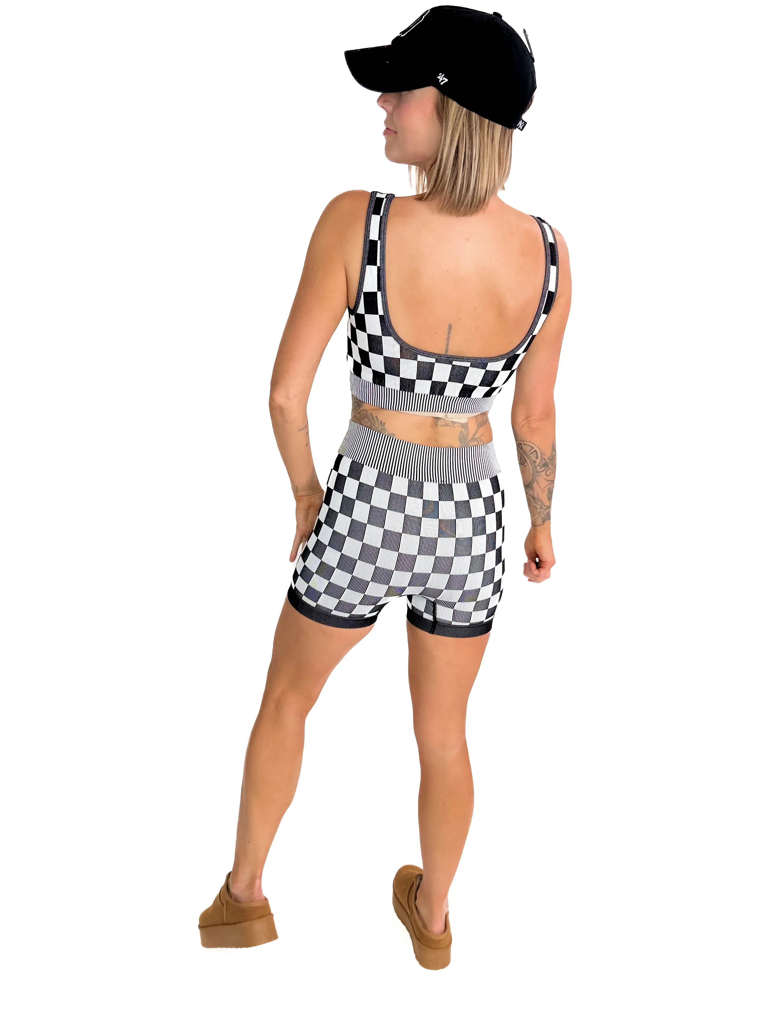 Checkmate Ribbed Two Piece Set- BLACK-FINAL SALE