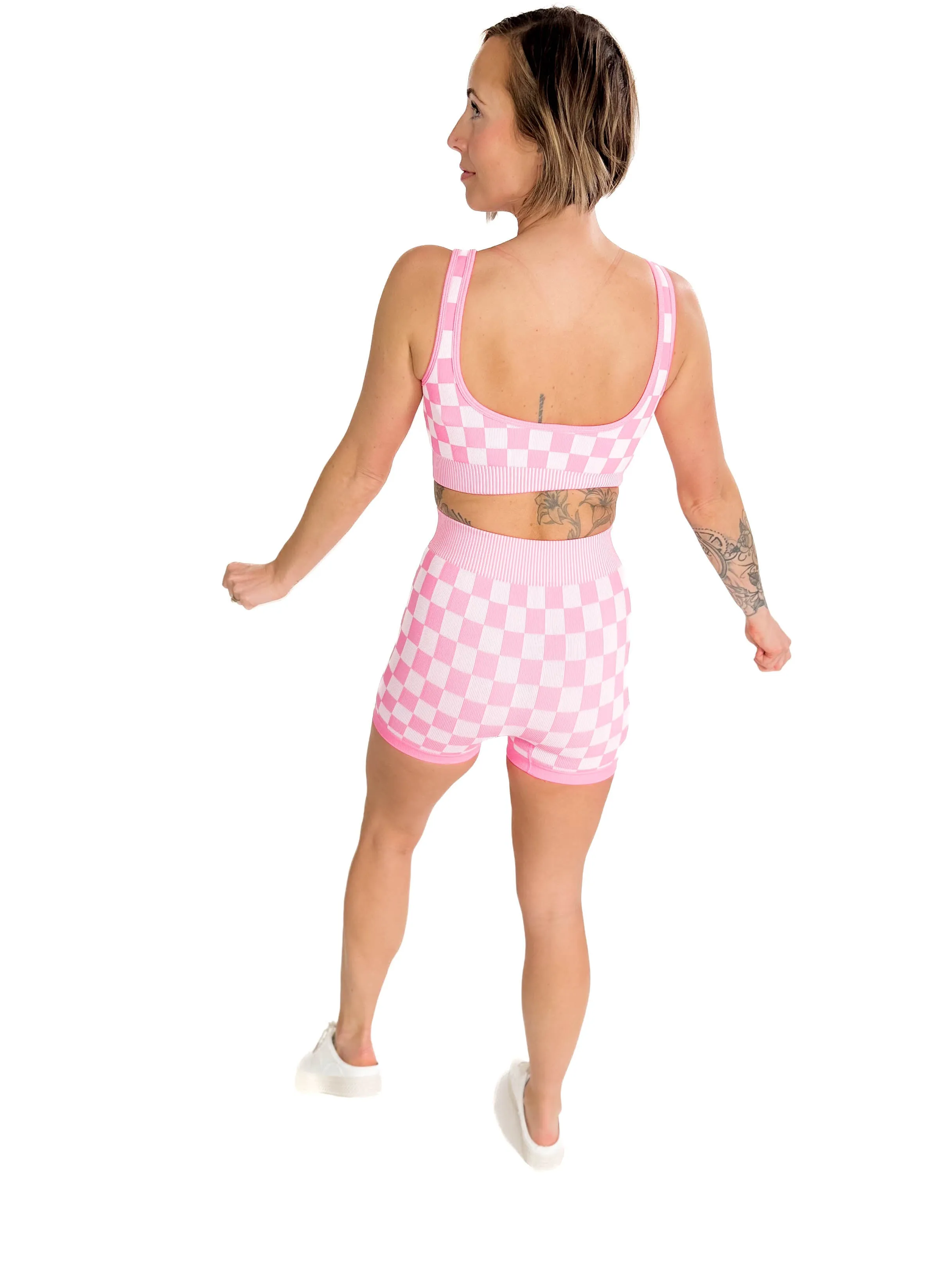 Checkmate Ribbed Two Piece Set- PINK-FINAL SALE