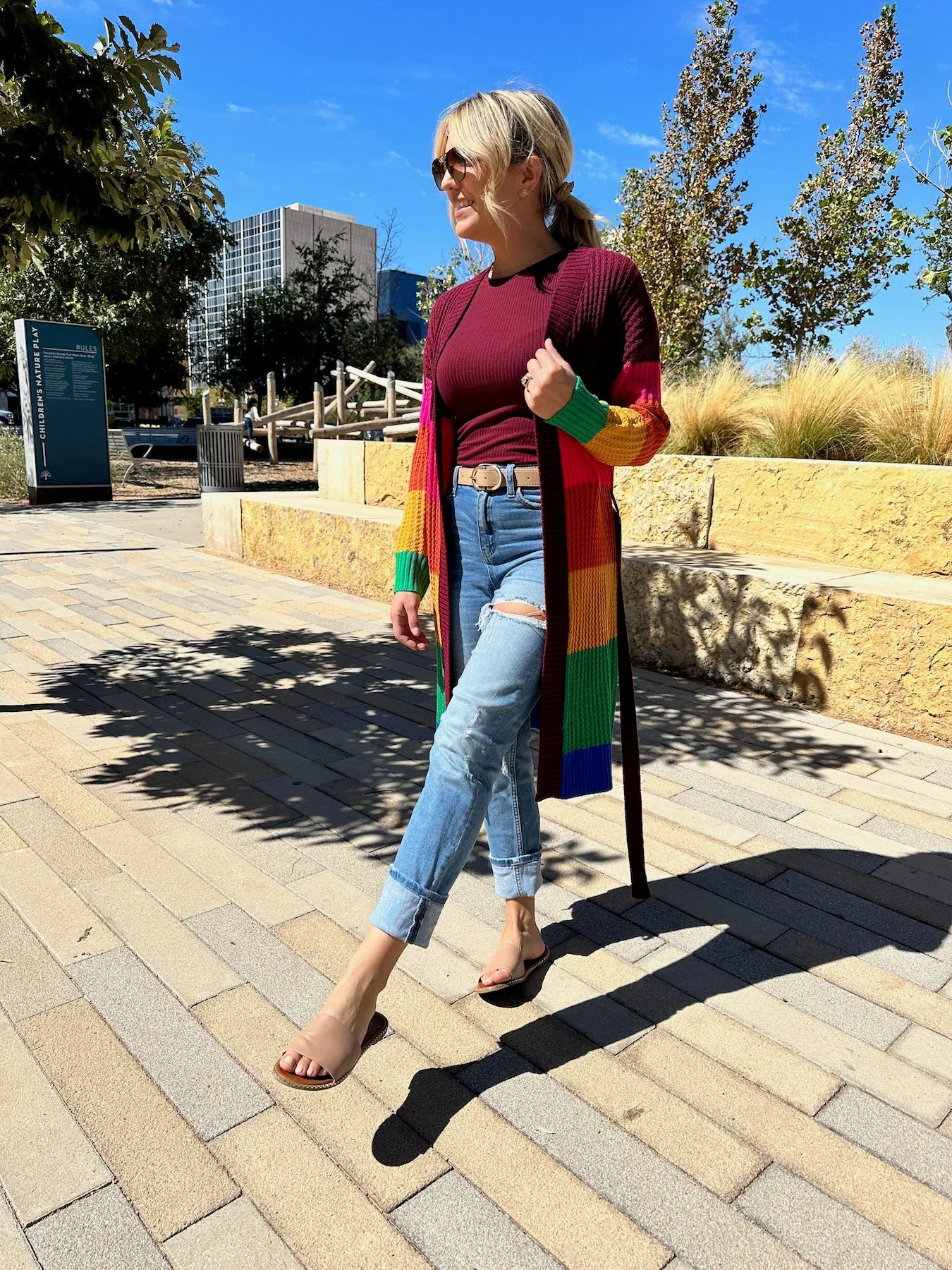 Color Like a Boss Colorful Knit Long Cardigan