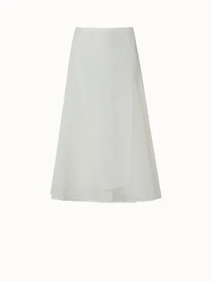 Cotton Techno Grid A-Line Midi Skirt