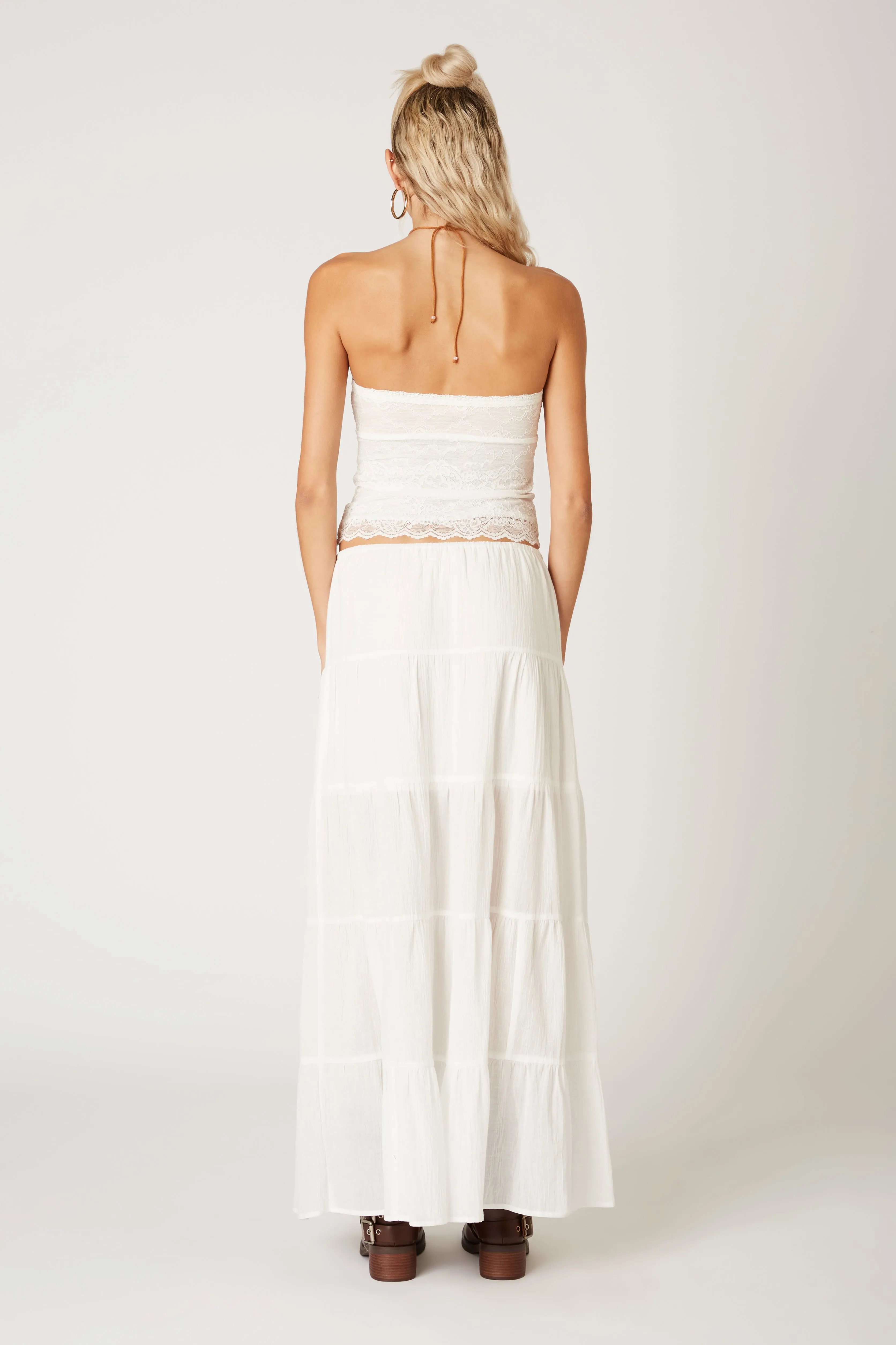 Cotton Tiered Maxi Skirt
