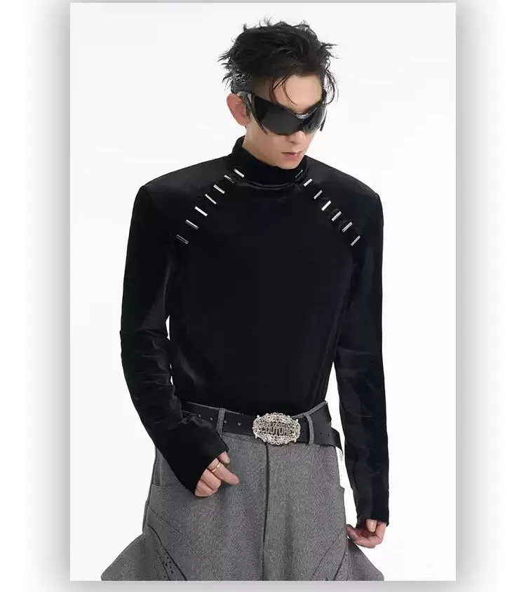 Cozy Metallic Pattern Mockneck