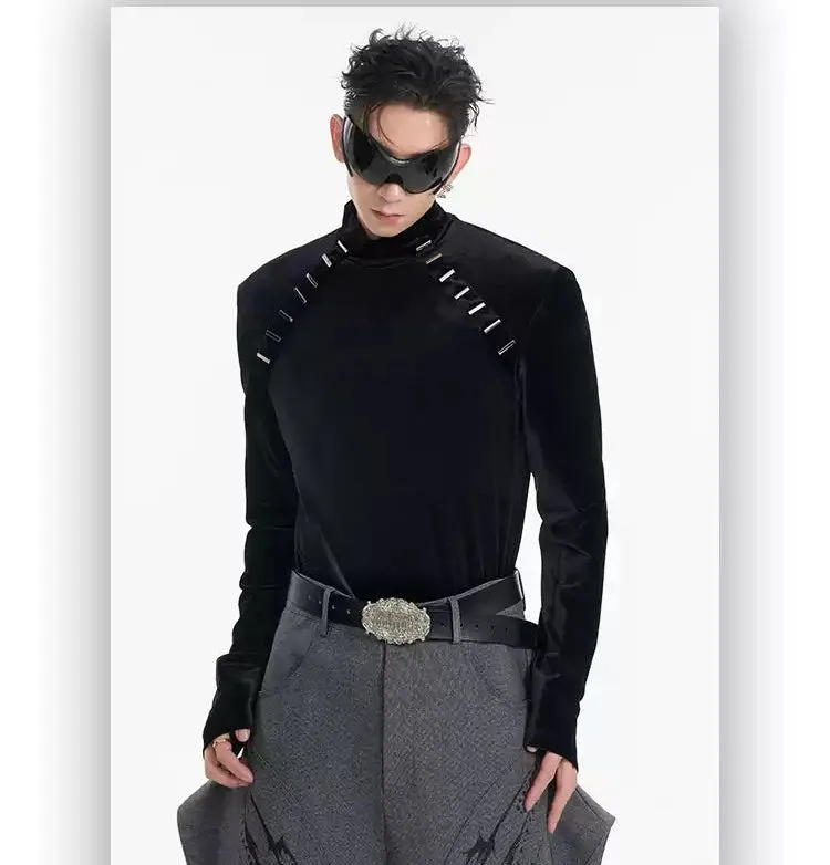 Cozy Metallic Pattern Mockneck