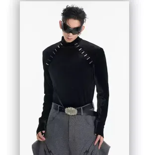 Cozy Metallic Pattern Mockneck