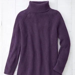 Custom 100% Cotton Turtleneck Women’s Knitted Sweater - Soft and Warm High-Quality Knitwear for Women