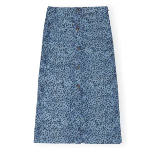 Daisy Print Ruched Skirt