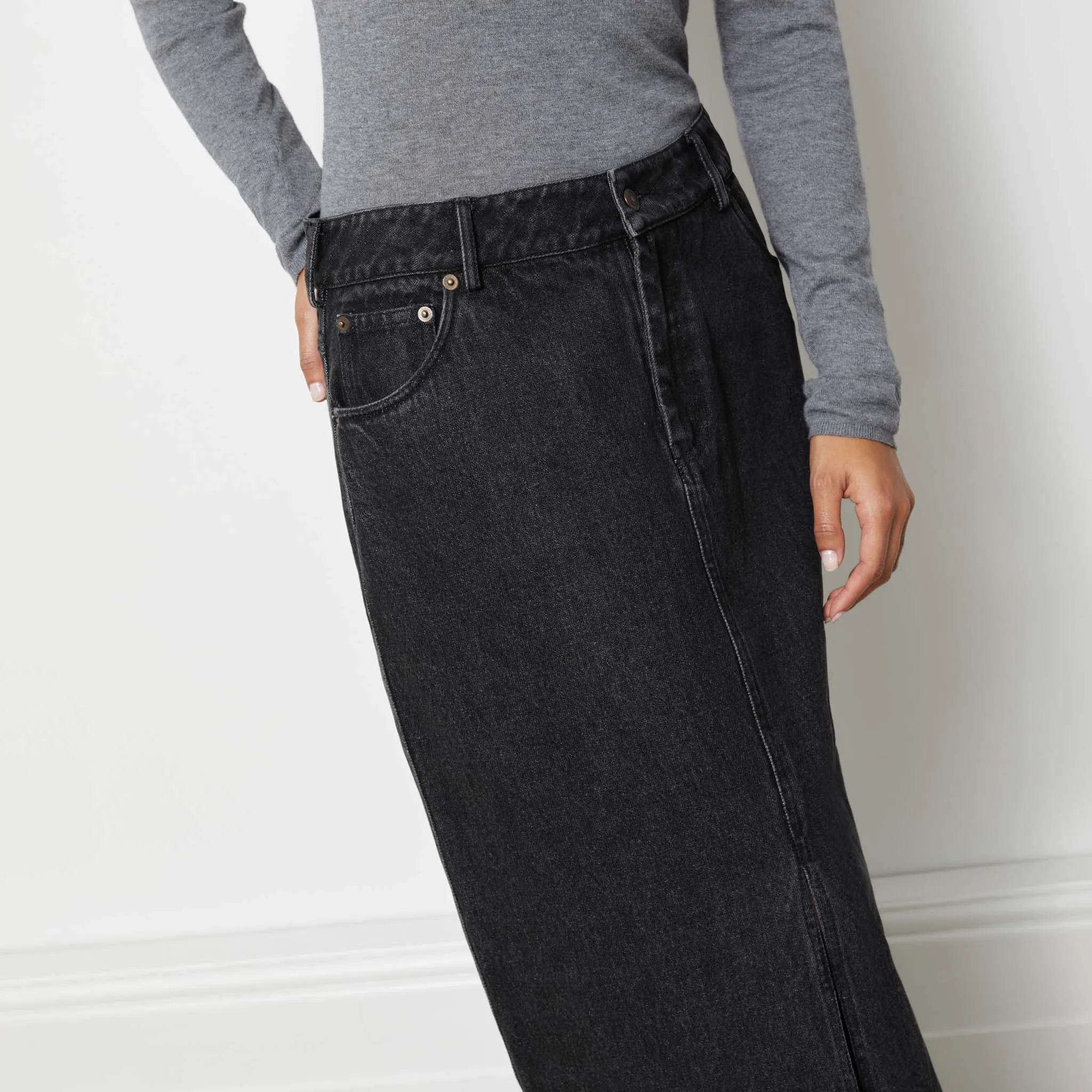 Denim Midi Skirt