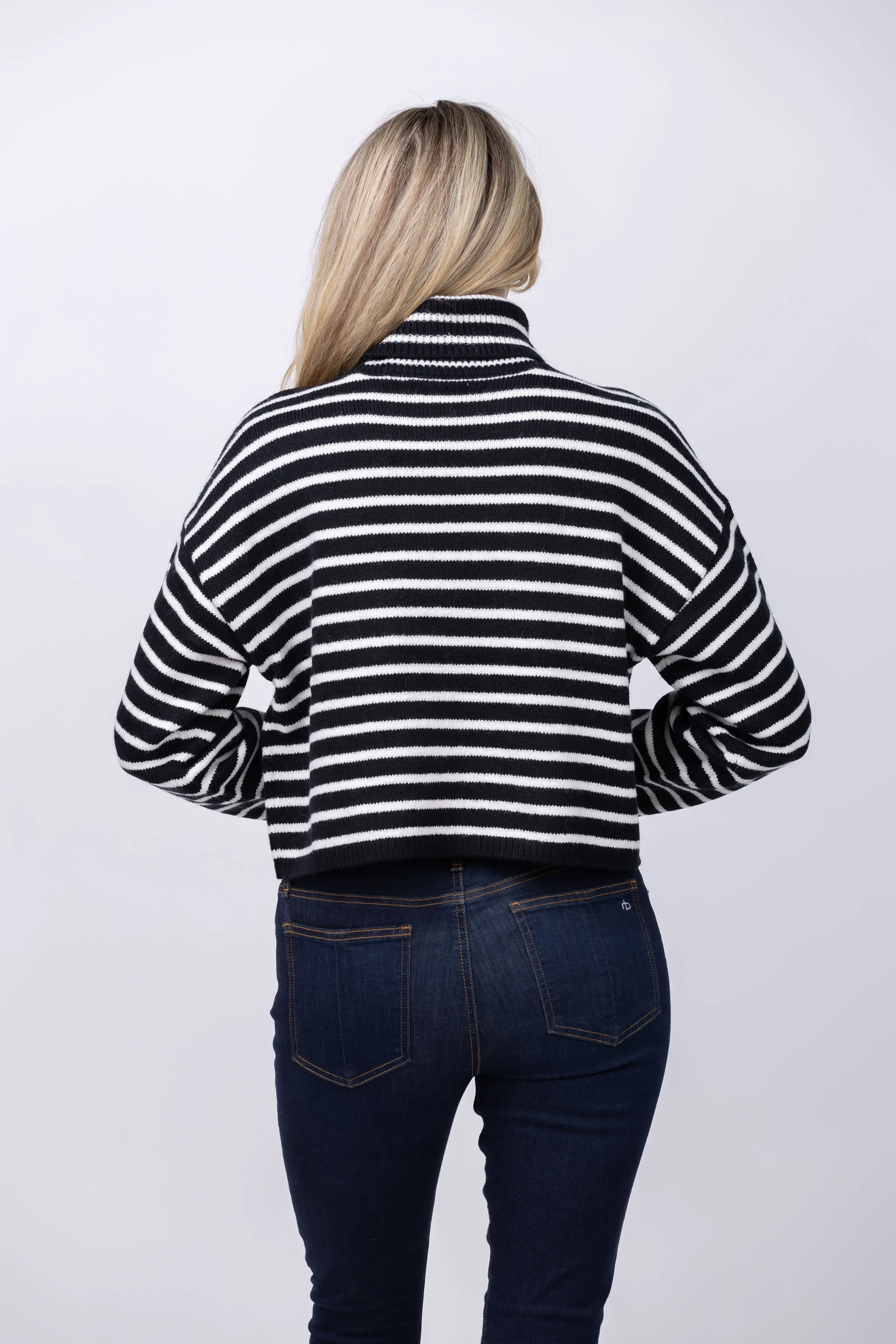 Design History Stripe Sweater in Black/White