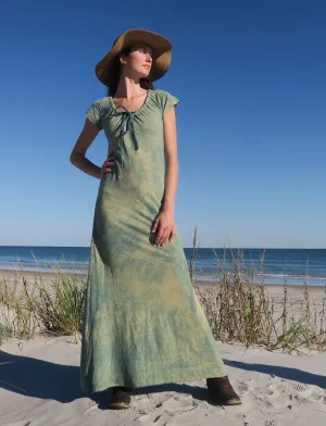 Drawstring Collar Simplicity Long Dress