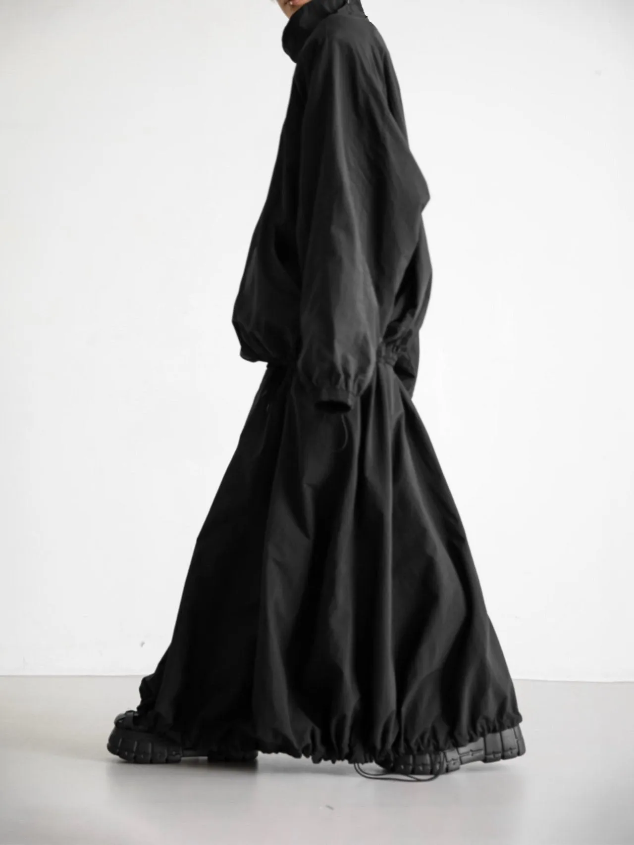 DRAWSTRING NYLON TECHNICAL BALLOON SKIRT