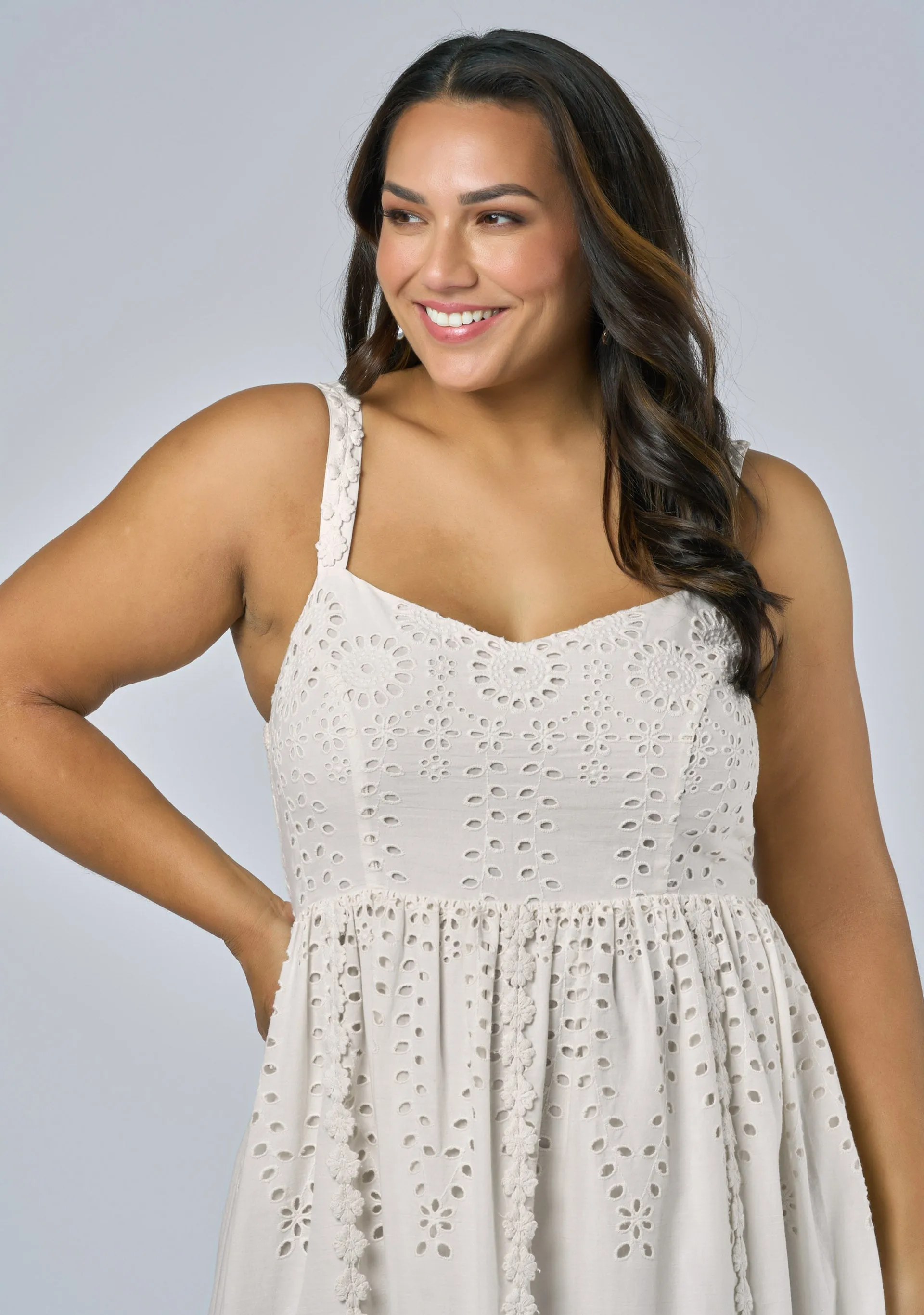 Edwina Embroidered Midi Dress