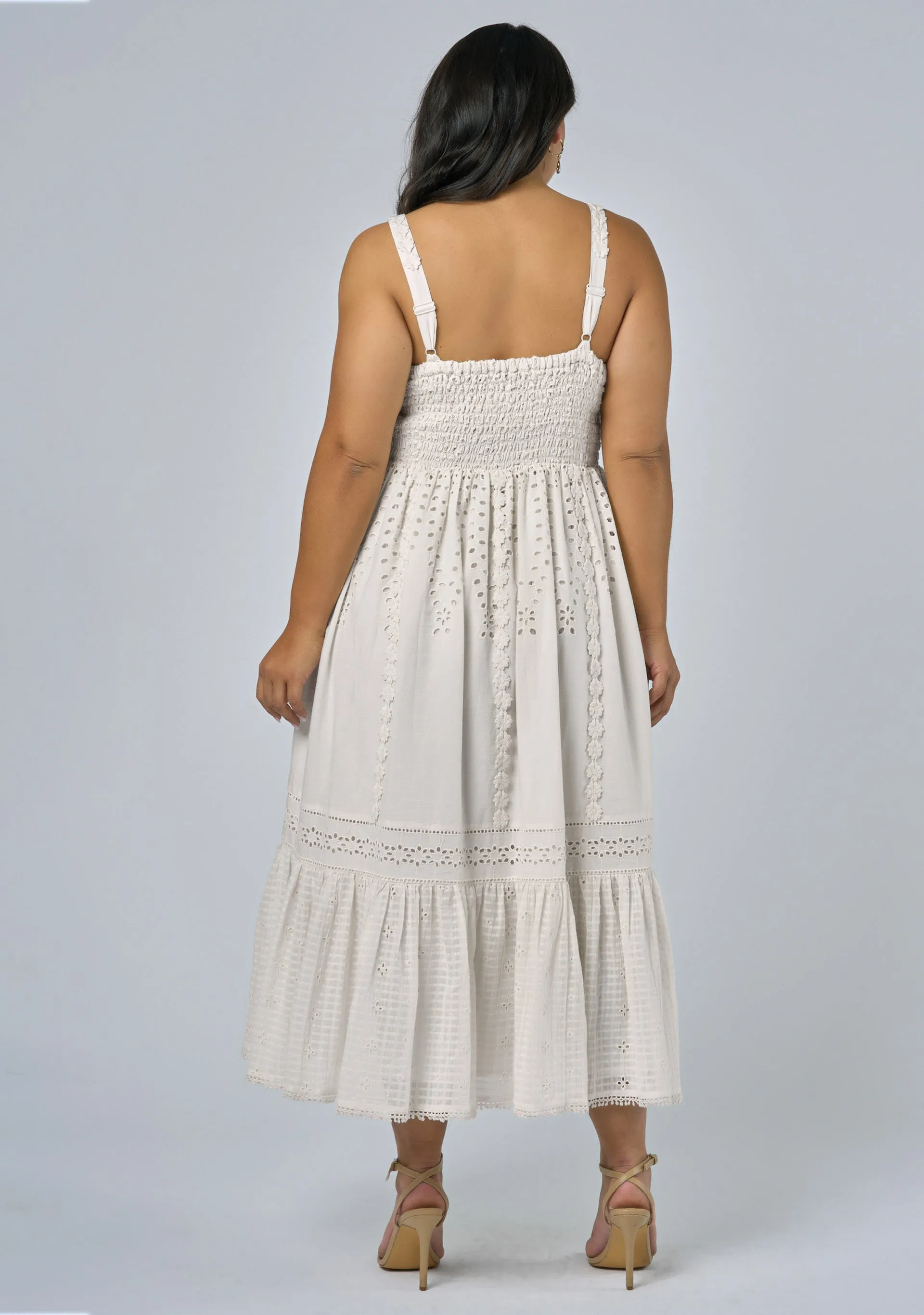 Edwina Embroidered Midi Dress