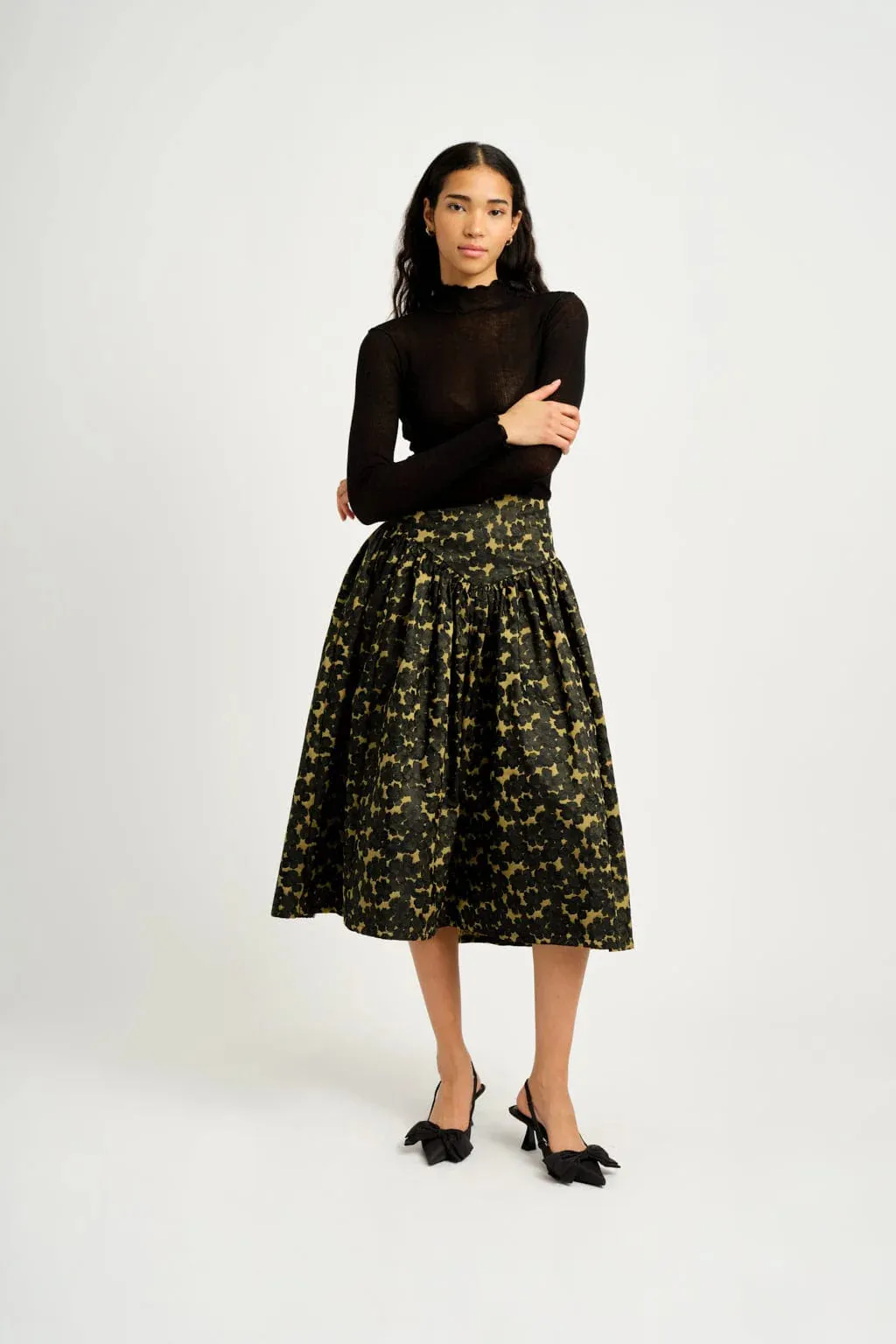 ELIZA FAULKNER - Lucille Skirt Jacquard chartreuse