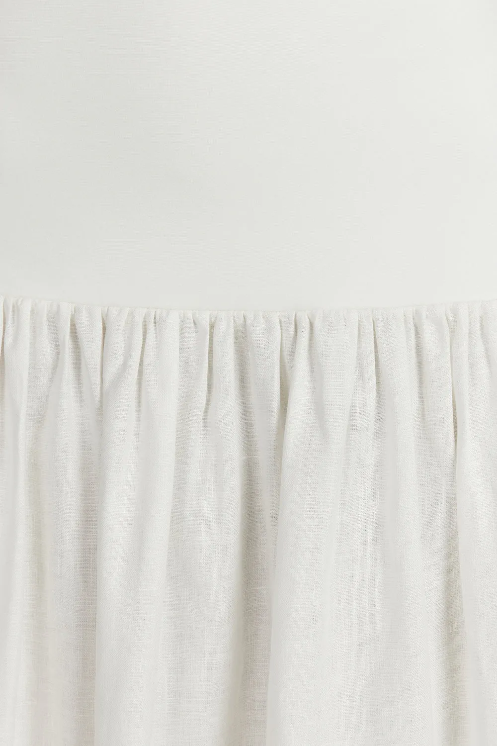 ELLISON WHITE STRAPLESS MIDI DRESS