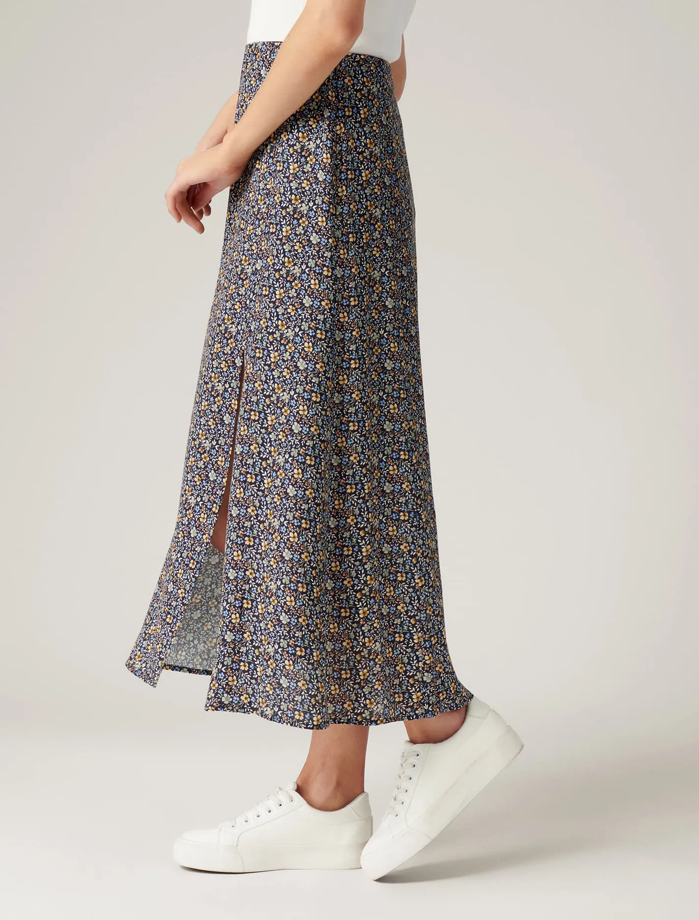Estelle Column Split Midi Skirt