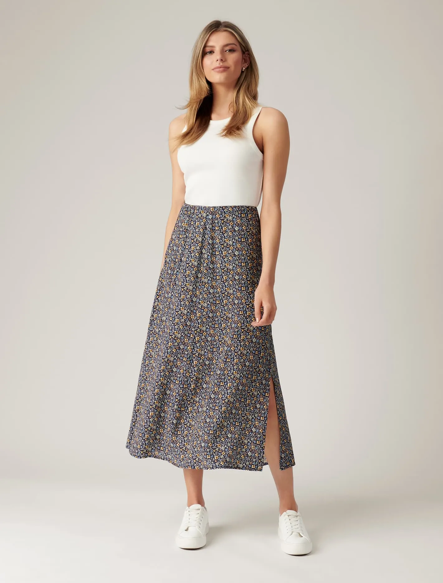 Estelle Column Split Midi Skirt