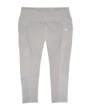 Fairfield Capri Tights with Mesh Details | Light Grey